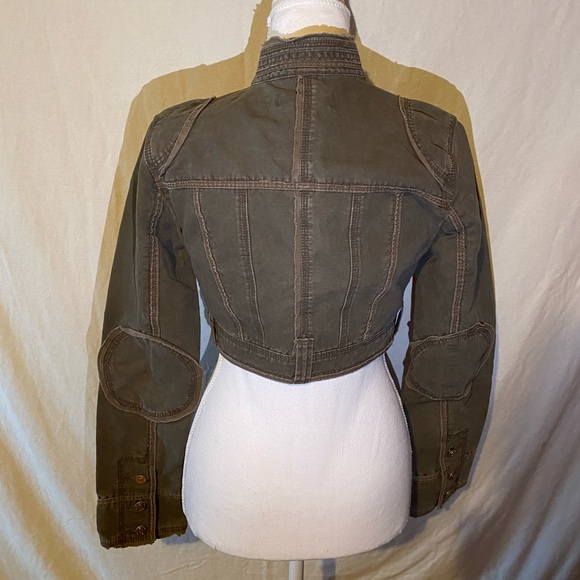 Refuge Women's Green Button Up Denim Jean Jacket Size Small - Picture 3 of 5